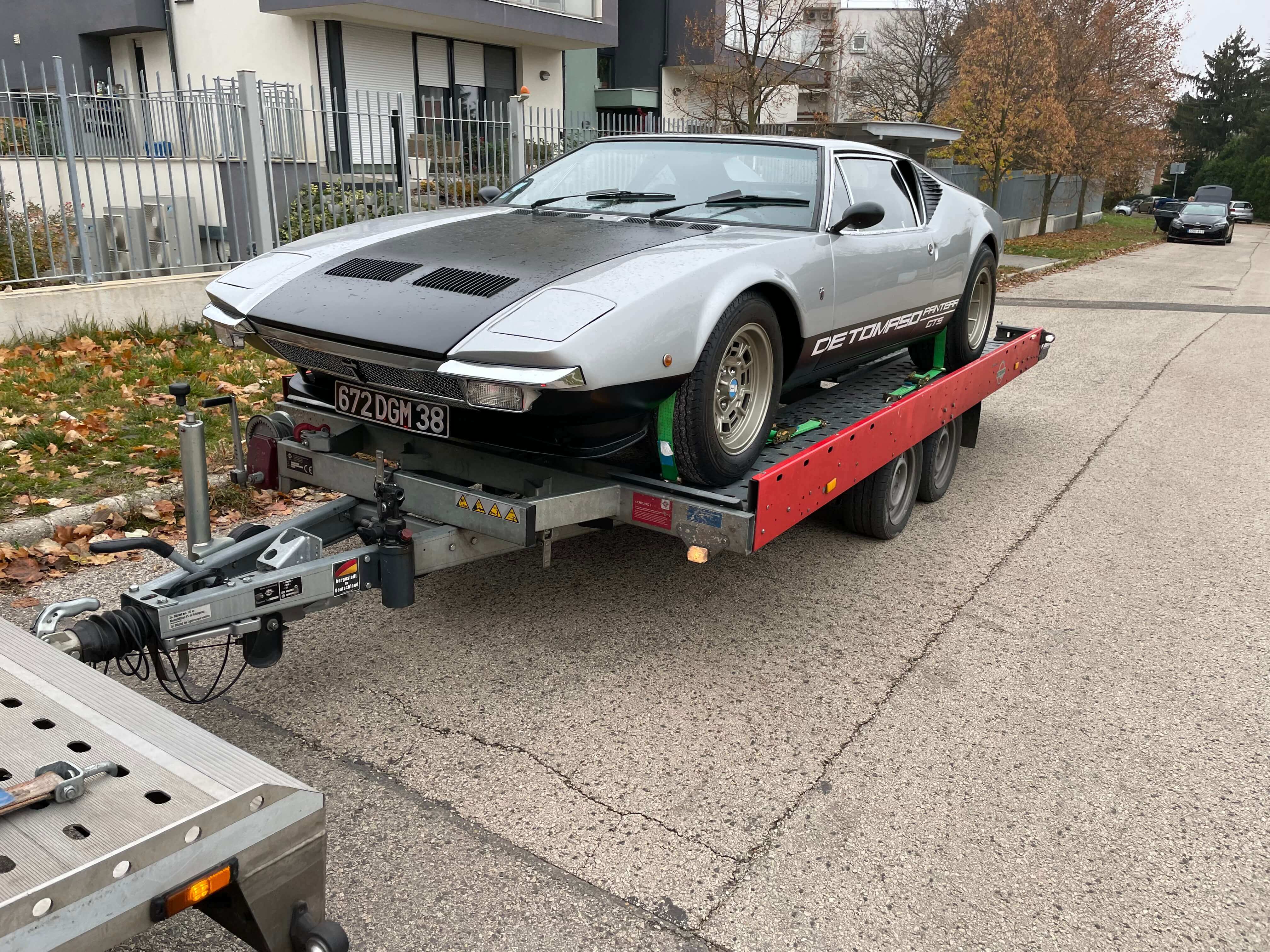 Car on one of our trailers